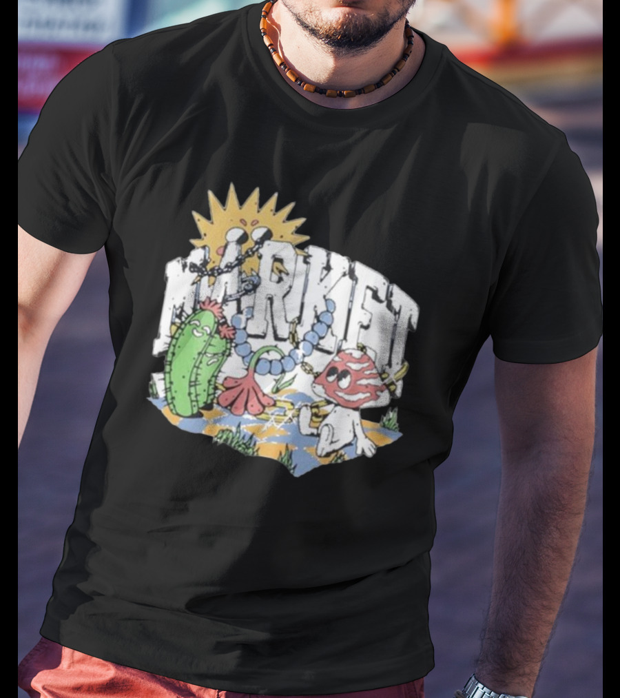 Market Fantasy Farm Mushroom Cactus Sunburst T-Shirt