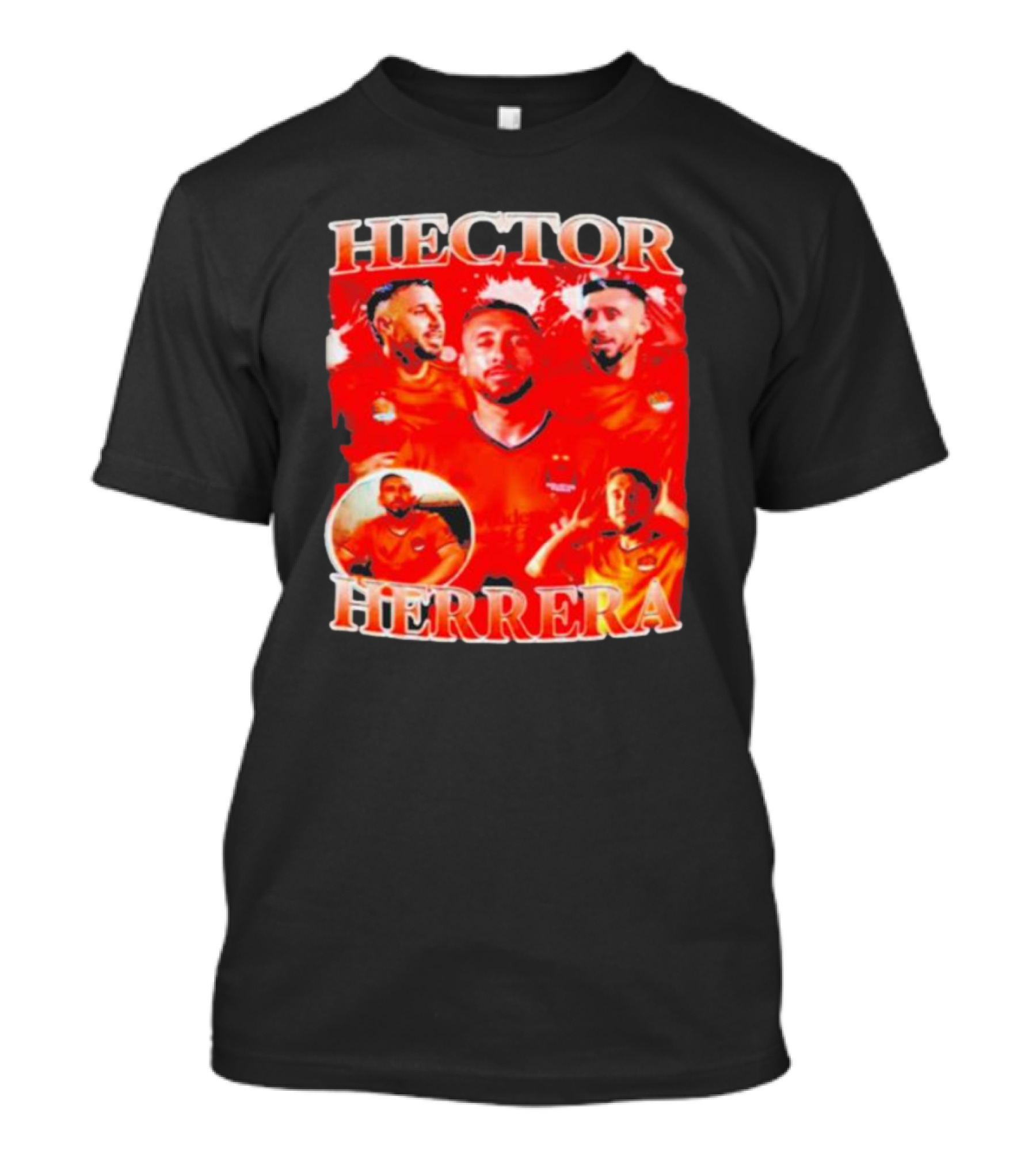 HECTOR HERRERA Red Bootleg Style Portrait Montage T-Shirt