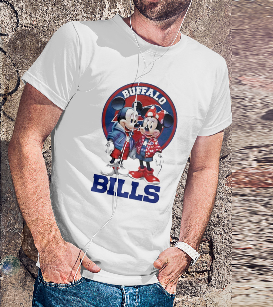 Buffalo Bills Mickey And Minnie Mouse In Team Spirit T-Shirt
