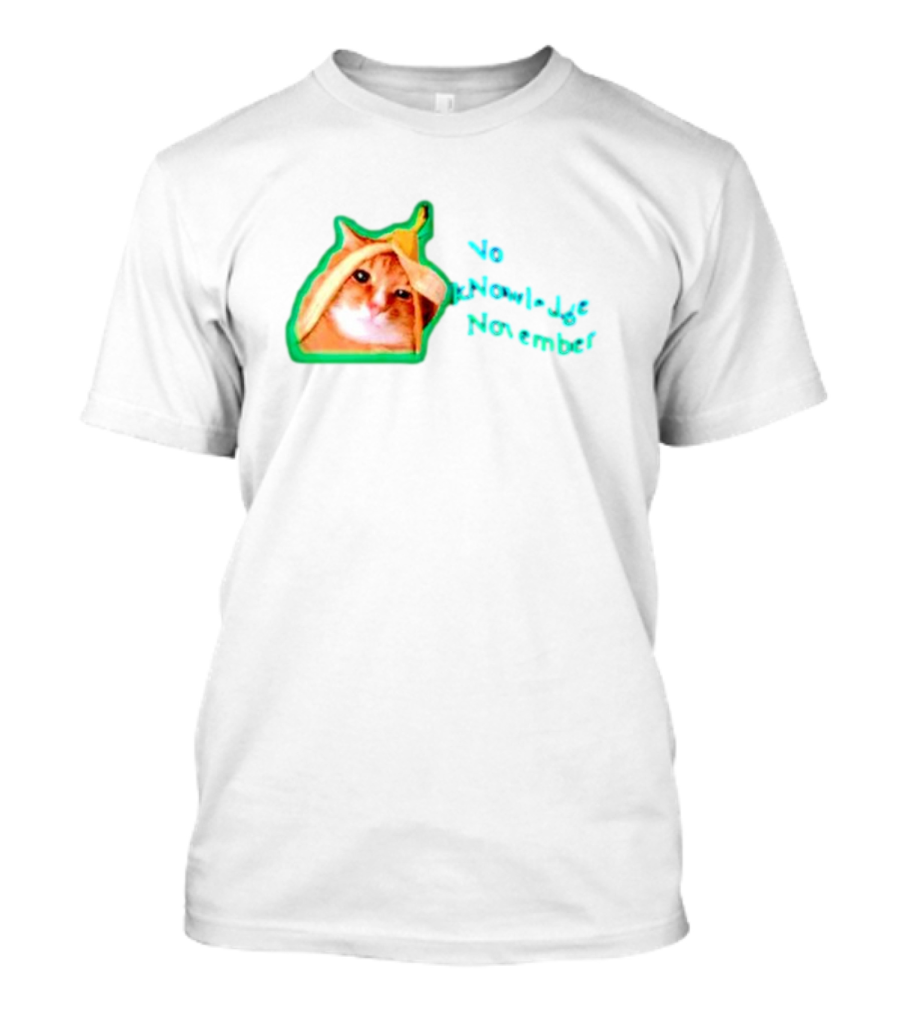 No KNowledge November Cat Banana Meme T-Shirt