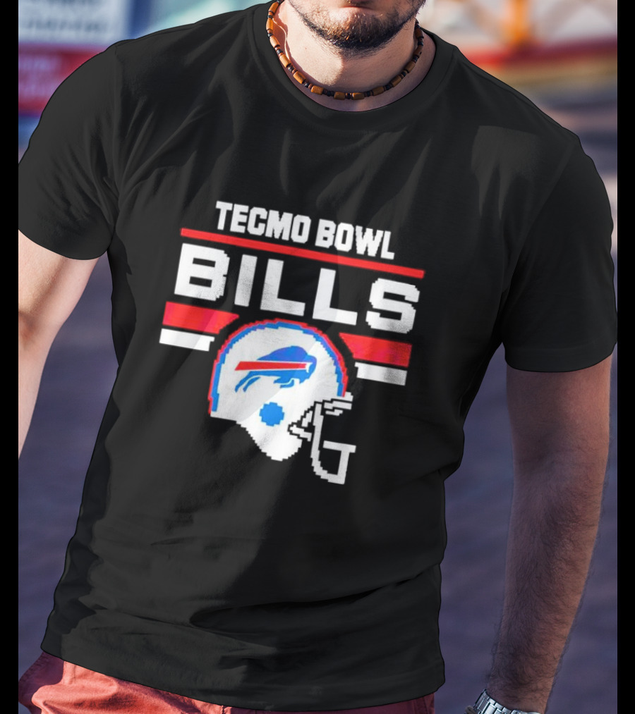 Tecmo Bowl Buffalo Bills Helmet NFL Football T-Shirt