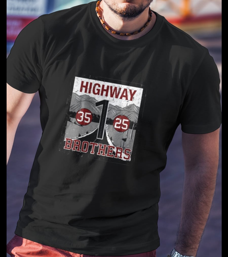 Highway 1 Brothers 35 25 Mountain Road Sign T-Shirt