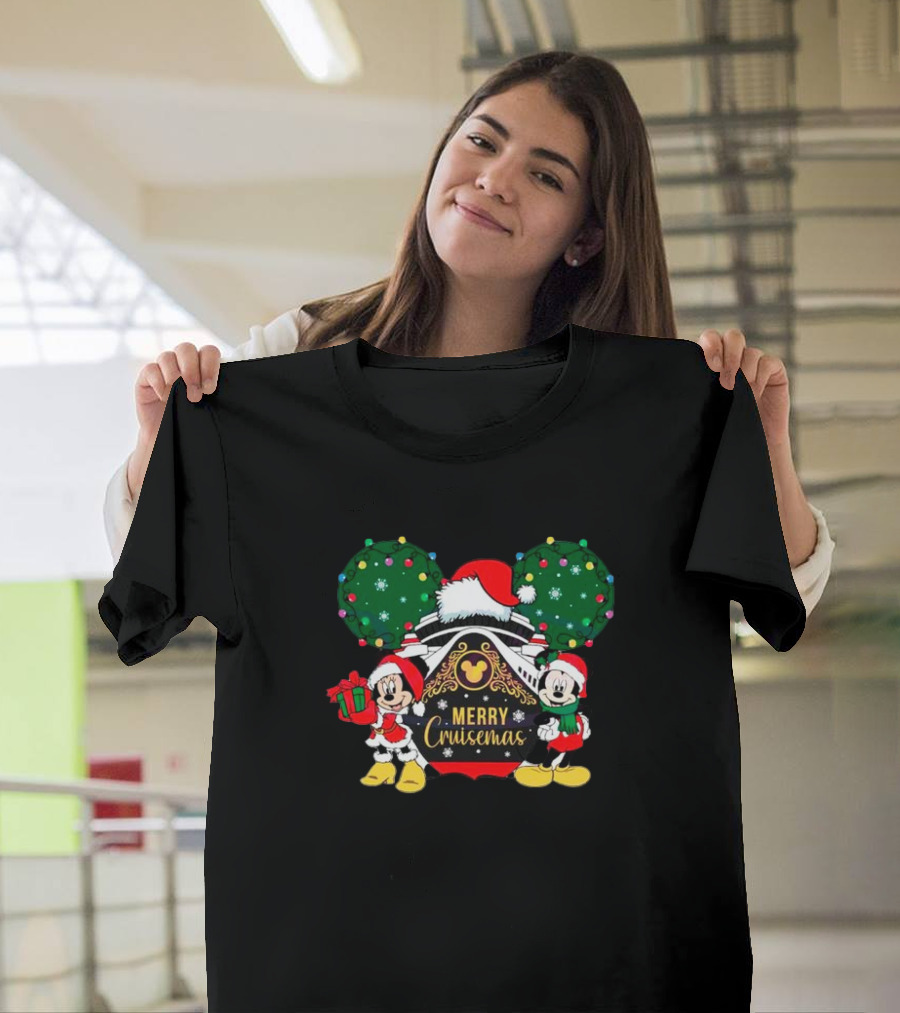 Mickey And Minnie Merry Cruisemas Christmas Disney Holiday T-Shirt