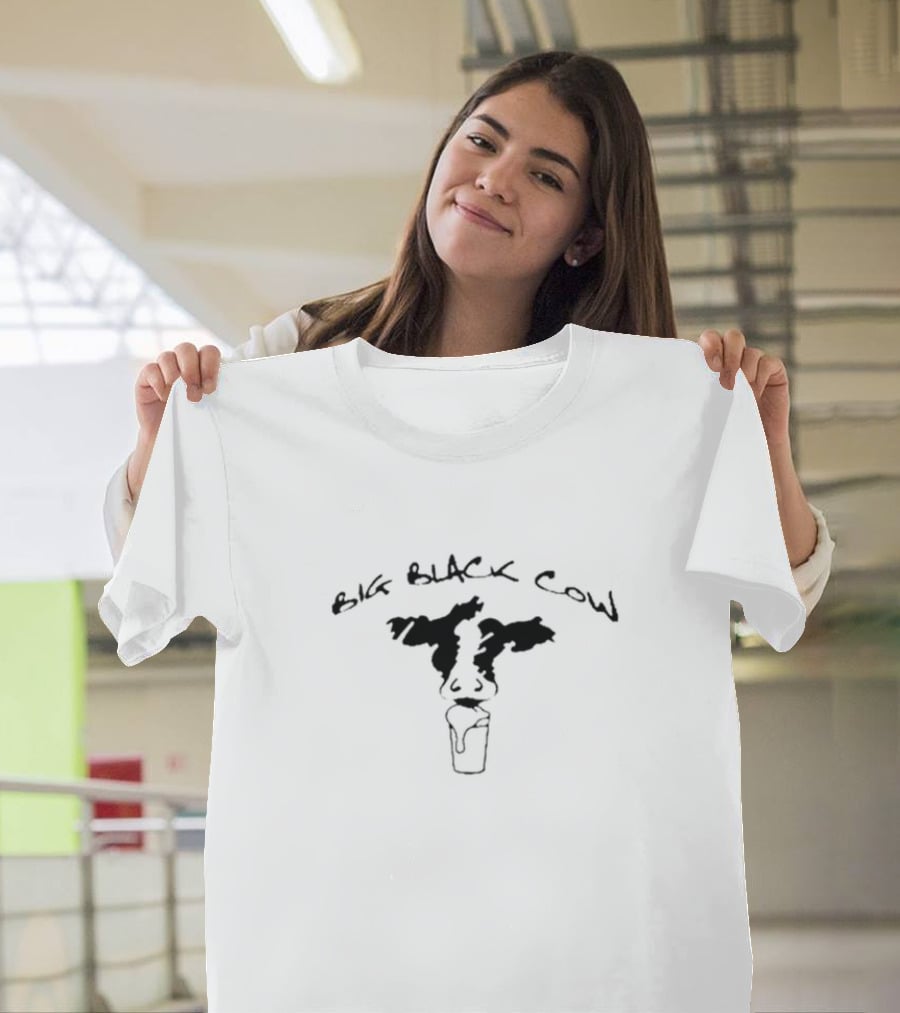 Steely Dan Big Black Cow With Cow Head And Glass T-Shirt
