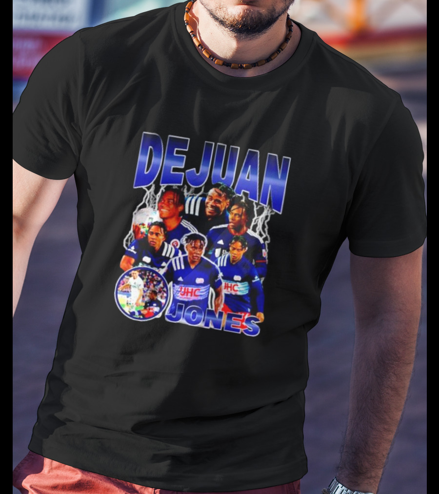 DEJUAN JONES Soccer Bootleg With JHC Logo And Lightning Background T-Shirt