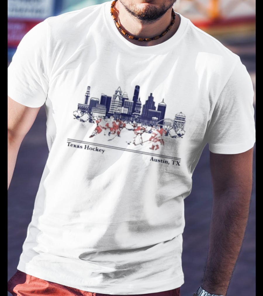 Texas Longhorns Hockey Austin TX Skyline T-Shirt
