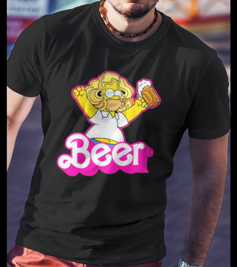 Beerbie Homer Simpson Beer Barbie T-Shirt