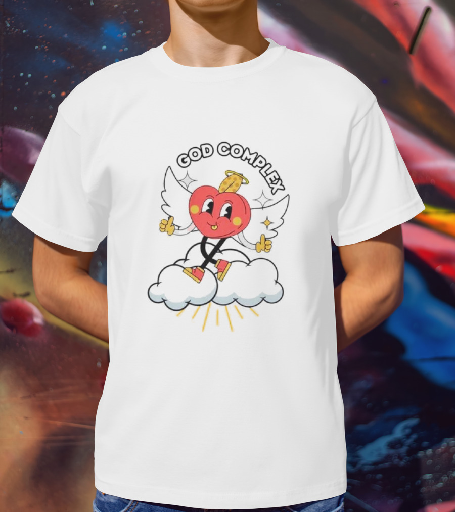 Heart With Angel Wings On Cloud God Complex T-Shirt