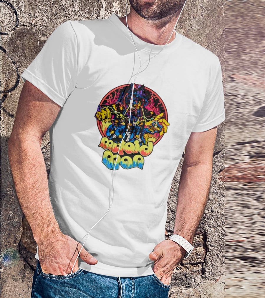 Mutoid Man CoTV Psychedelic Comic Style Superheroes With Lightning And Fiery Hands T-Shirt