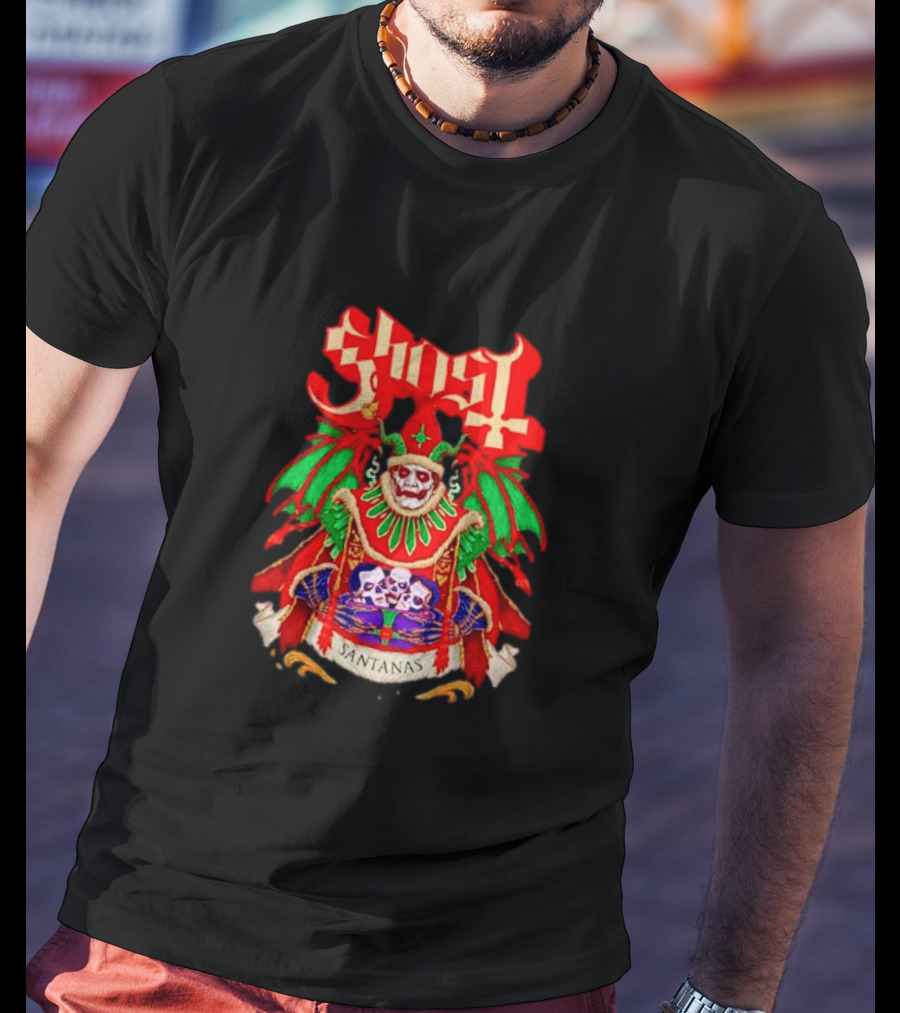 Ghost Santa Claus Santanas Yuletide Feast Christmas Skulls T-Shirt