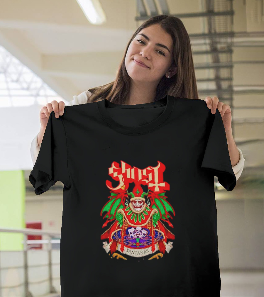Ghost Santa Claus Santanas Yuletide Feast Christmas Skulls T-Shirt