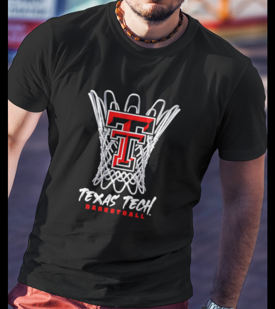 Texas Tech Basketball T Logo With Net T-Shirt