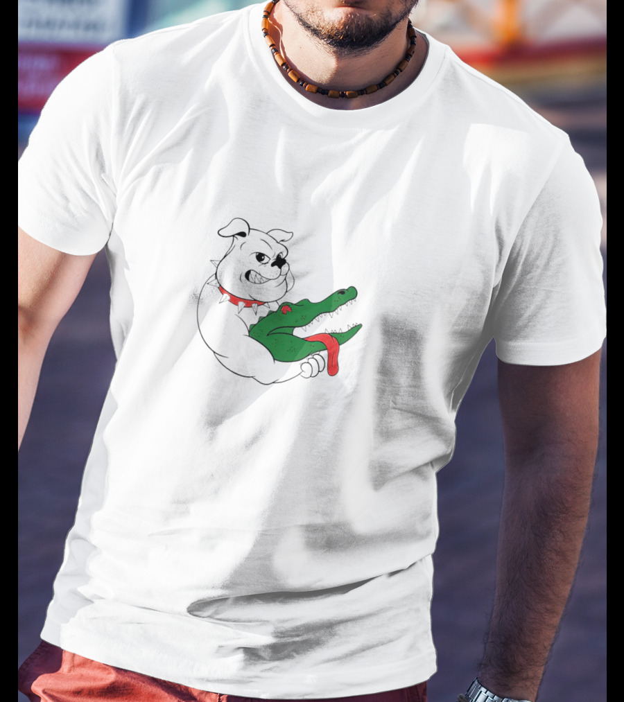 Choke-Out Ga Bulldog Holding Crocodile T-Shirt