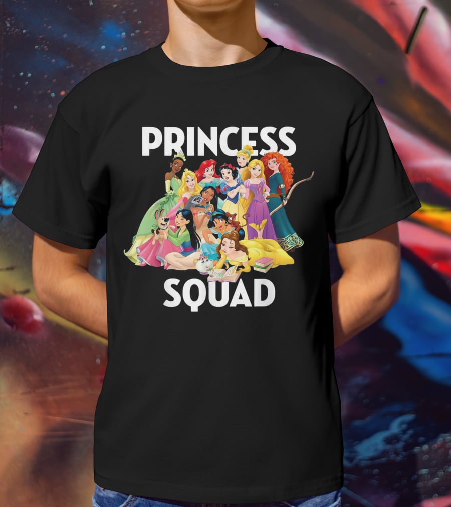 Disney Princess Squad Ensemble With Classic Animated Royal Characters T-Shirt