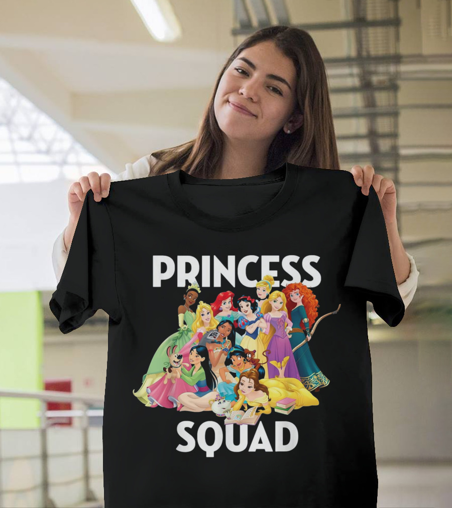 Disney Princess Squad Ensemble With Classic Animated Royal Characters T-Shirt