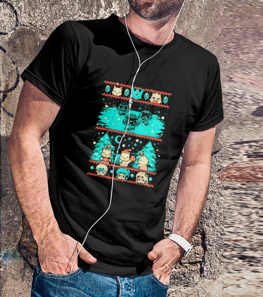 Esper Of Christmas 8-Bit Holiday Pixel Art With Festive Characters T-Shirt