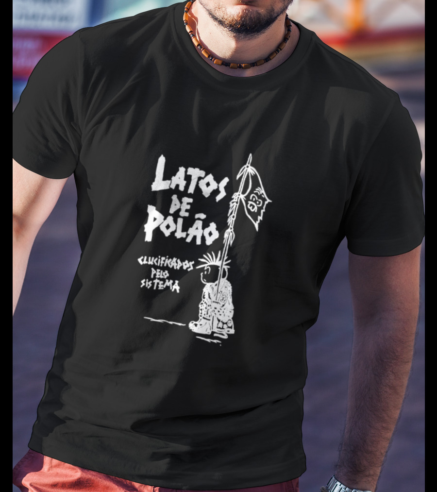 Latos De Polão Clucificados Pelo Sistema 89 Flag Cartoon Drawing T-Shirt