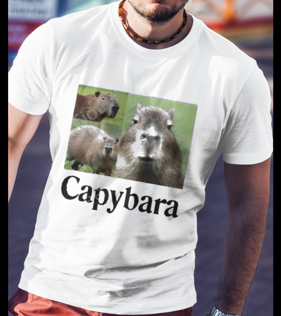 At The Moment Shop Capybara Trio Close-Up T-Shirt