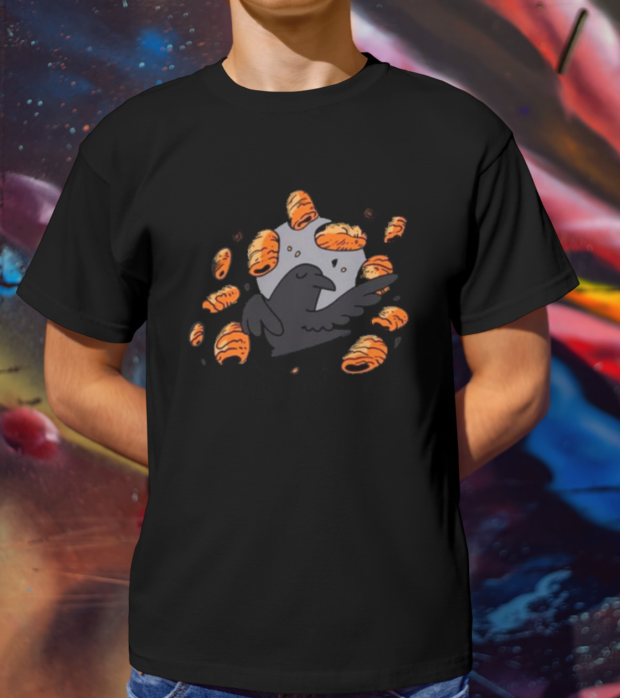 Crow Surrounded By Pain Au Chocolat T-Shirt