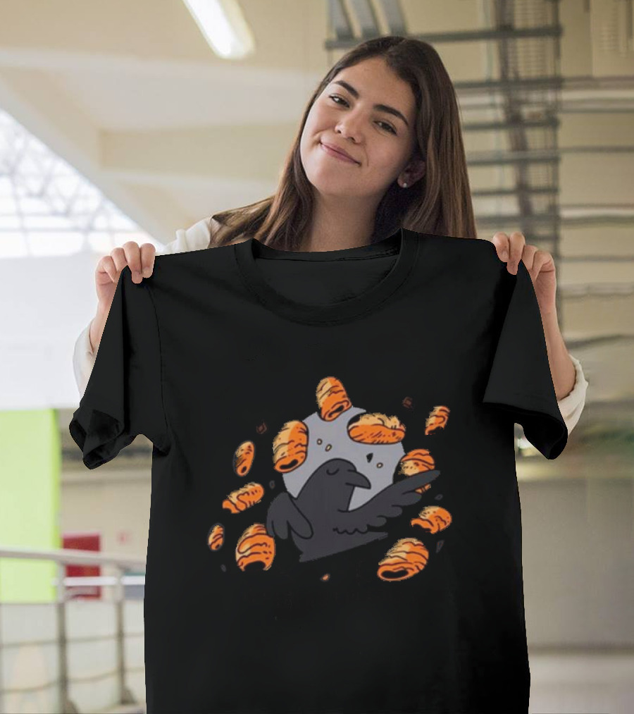 Crow Surrounded By Pain Au Chocolat T-Shirt