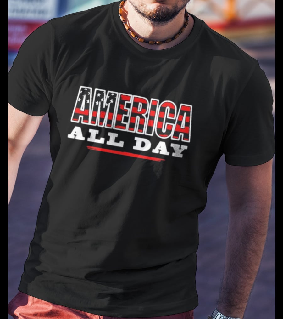 AMERICA All Day Stars Stripes T-Shirt
