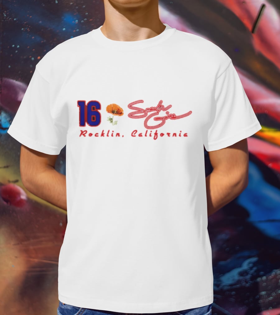 16 Sarah Giles Rocklin California Poppy Script T-Shirt