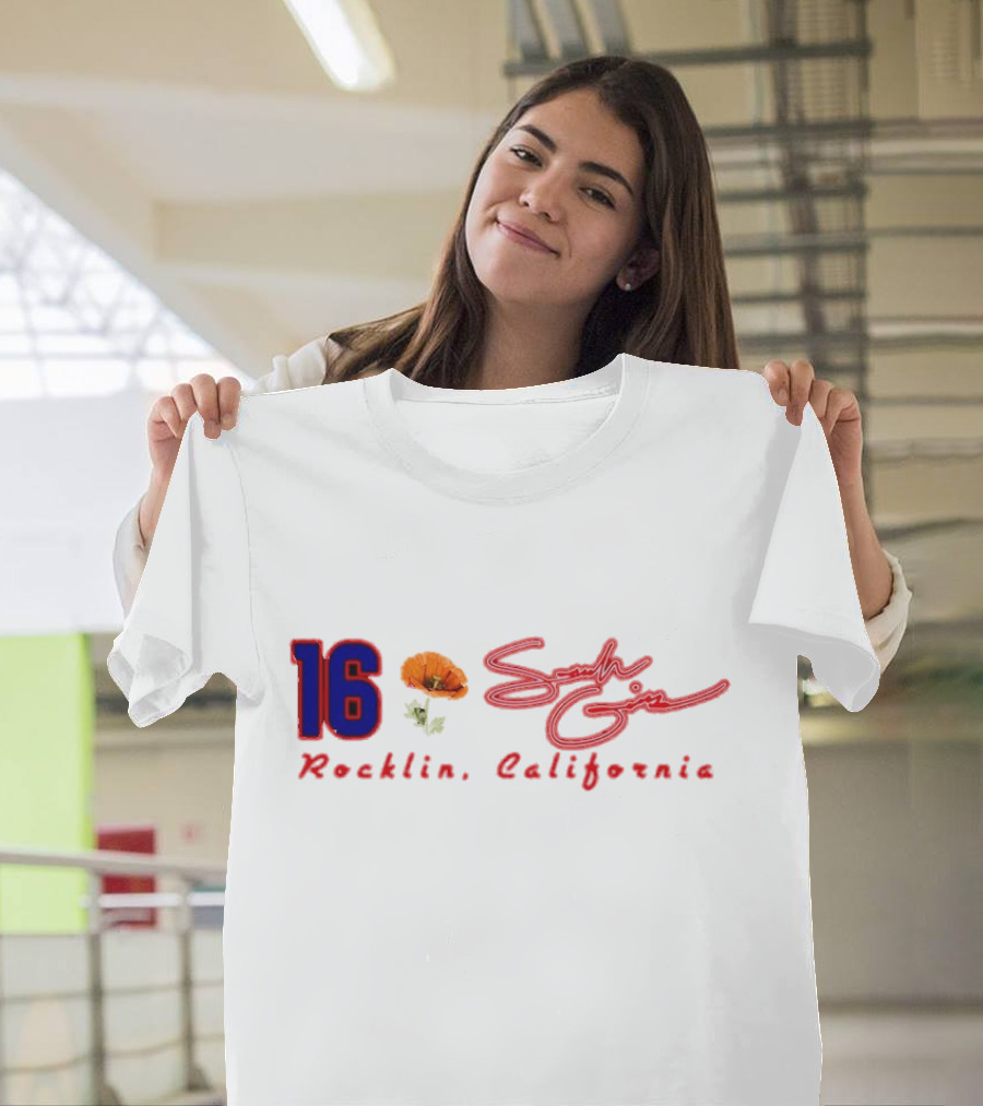 16 Sarah Giles Rocklin California Poppy Script T-Shirt