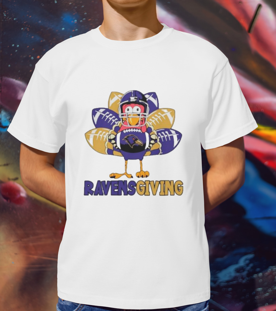 Ravensgiving Thanksgiving Baltimore Ravens Turkey Football T-Shirt
