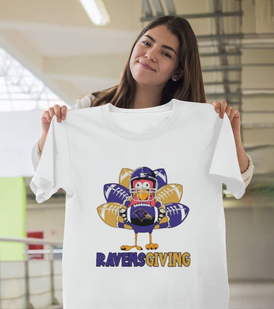 Ravensgiving Thanksgiving Baltimore Ravens Turkey Football T-Shirt
