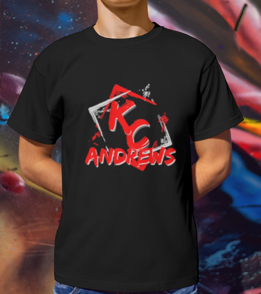 KC Andrews Red White Graffiti Style Text And Shapes T-Shirt
