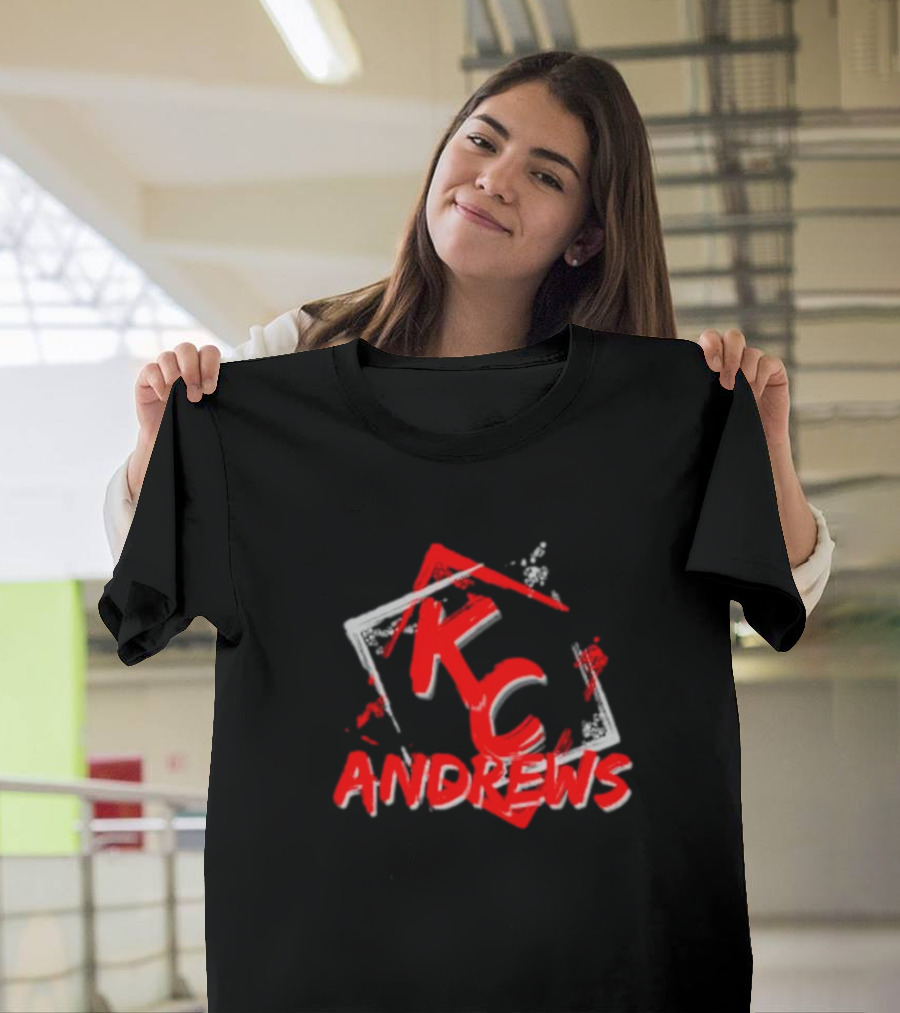 KC Andrews Red White Graffiti Style Text And Shapes T-Shirt