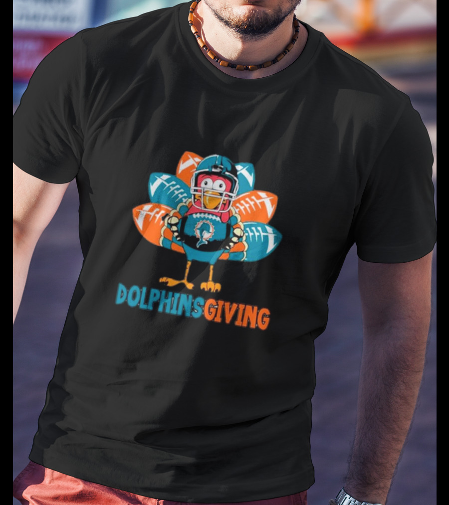Dolphinsgiving Miami Dolphins Thanksgiving Turkey Football T-Shirt