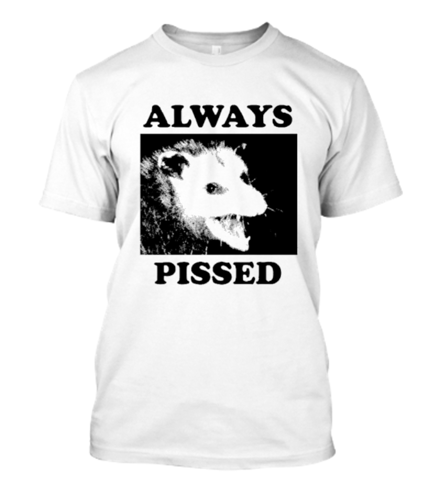 Opossum Always Pissed Black-and-White T-Shirt