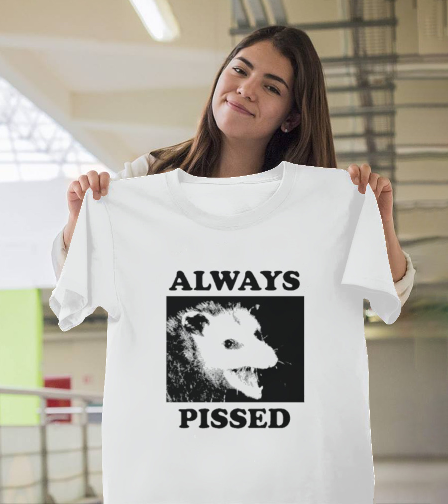 Opossum Always Pissed Black-and-White T-Shirt