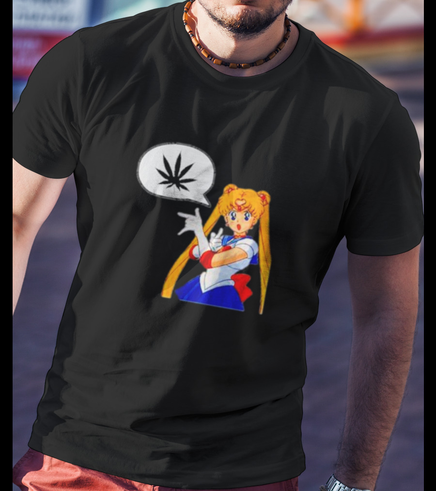Sailor Moon Marijuana Speech Bubble Iconic Character T-Shirt