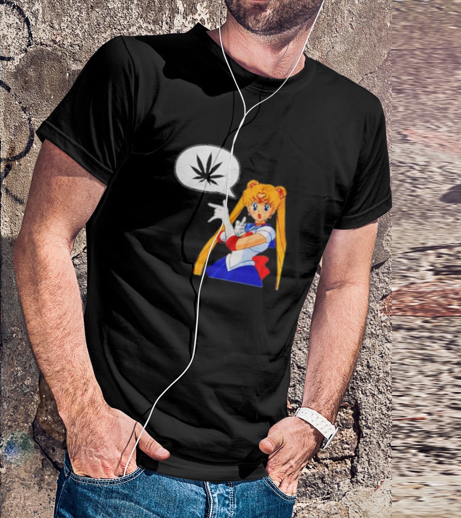 Sailor Moon Marijuana Speech Bubble Iconic Character T-Shirt