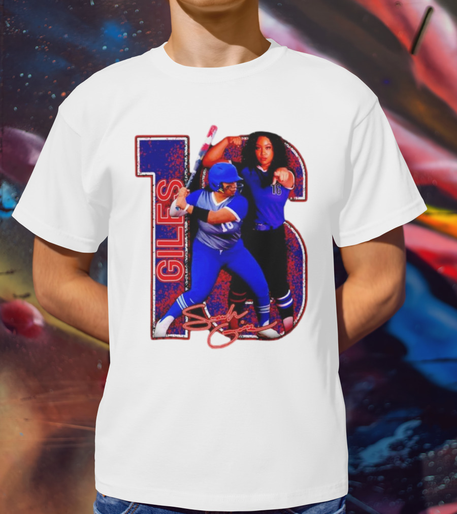 Giles 16 Softball Players Signature Sam Lodge Jessup T-Shirt