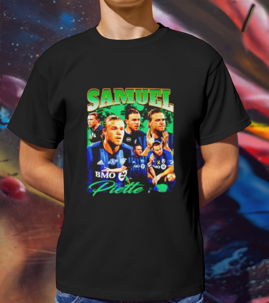 Samuel Piette Soccer Montage BMO Blue Jersey T-Shirt