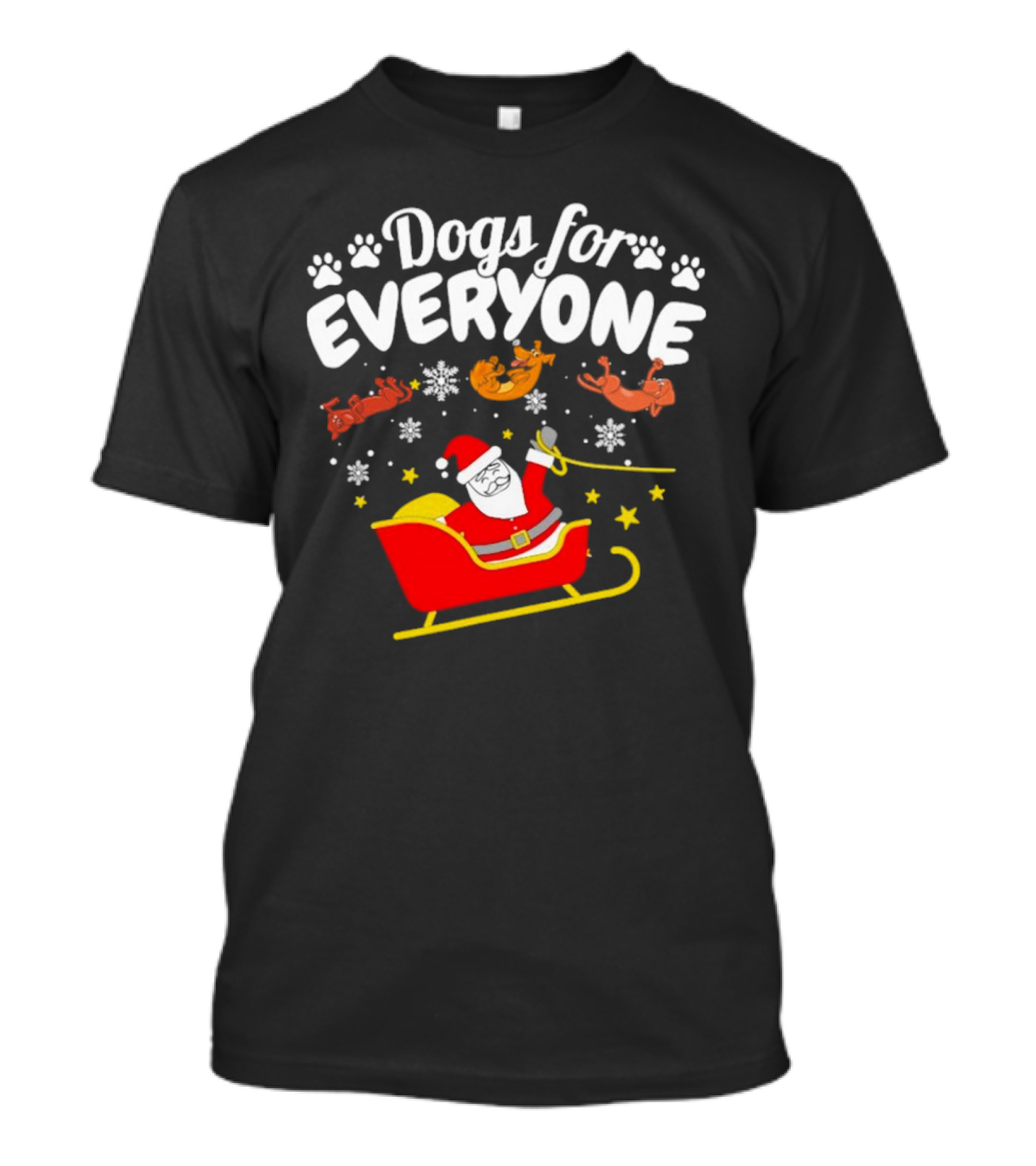 Dogs For Everyone Santa Claus Funny Christmas T-Shirt