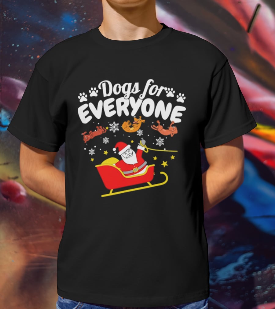 Dogs For Everyone Santa Claus Funny Christmas T-Shirt