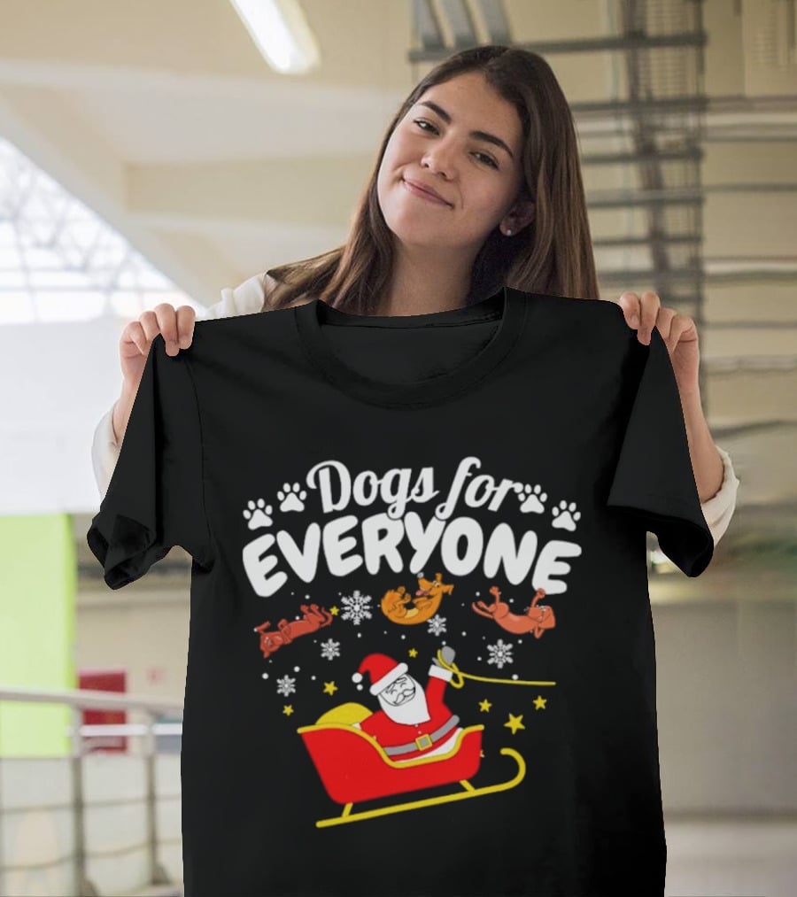 Dogs For Everyone Santa Claus Funny Christmas T-Shirt