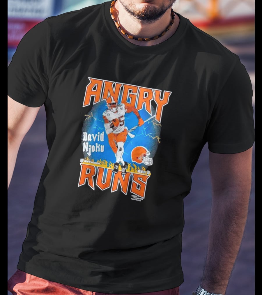 Angry Runs David Njoku Cleveland Browns Football T-Shirt