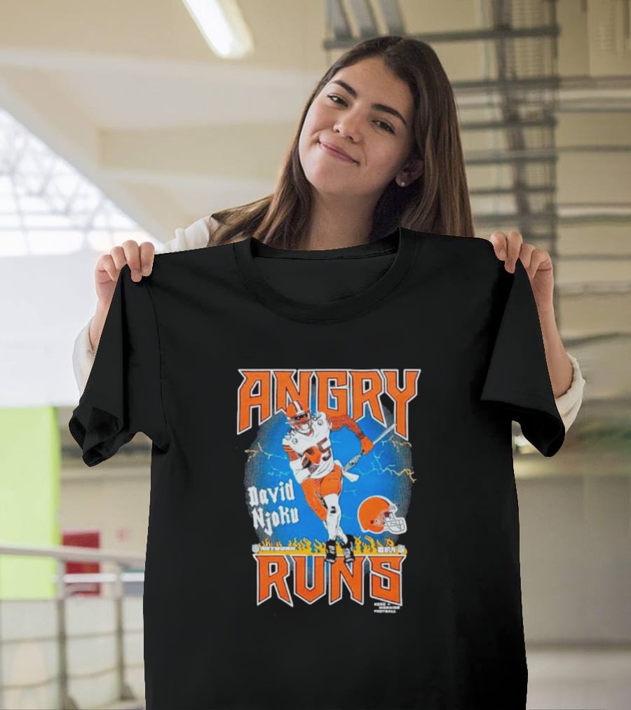 Angry Runs David Njoku Cleveland Browns Football T-Shirt