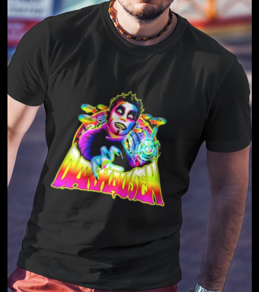 Danhausen Psychedelic Neon Art With Cosmic Whimsy T-Shirt