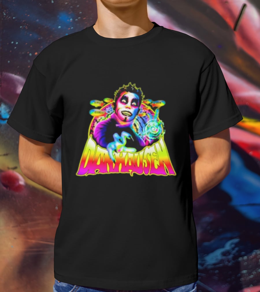 Danhausen Psychedelic Neon Art With Cosmic Whimsy T-Shirt