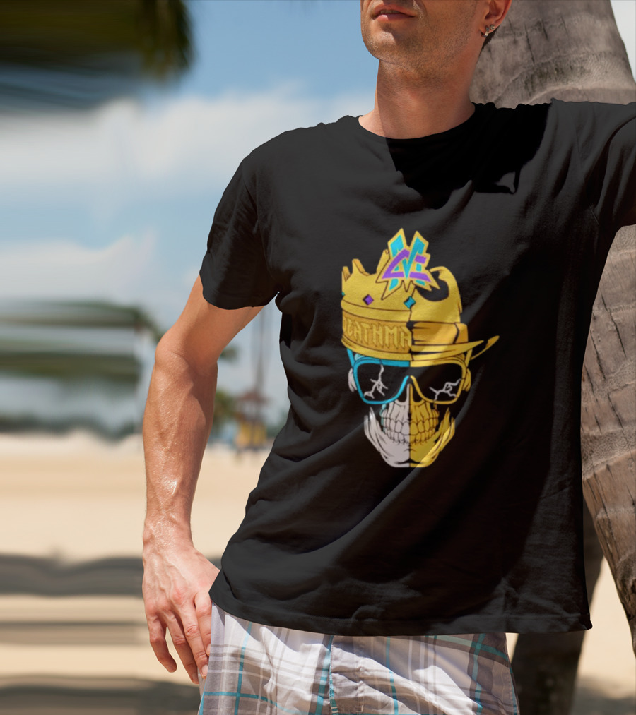 Matt Cardona Deathmatch God Crowned Skull With Sunglasses And Crown Split T-Shirt