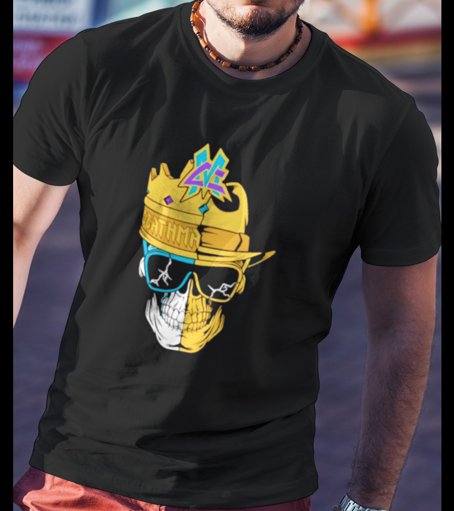 Matt Cardona Deathmatch God Crowned Skull With Sunglasses And Crown Split T-Shirt