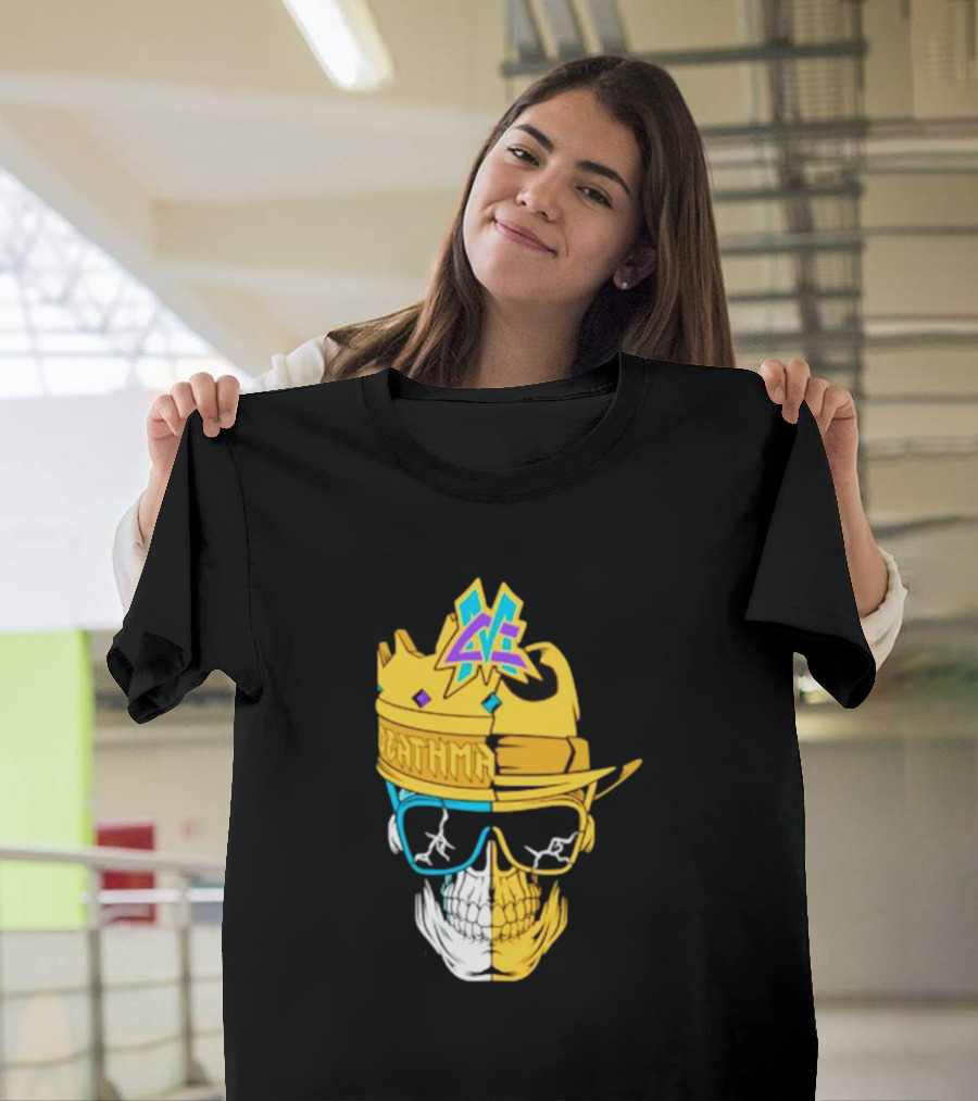 Matt Cardona Deathmatch God Crowned Skull With Sunglasses And Crown Split T-Shirt