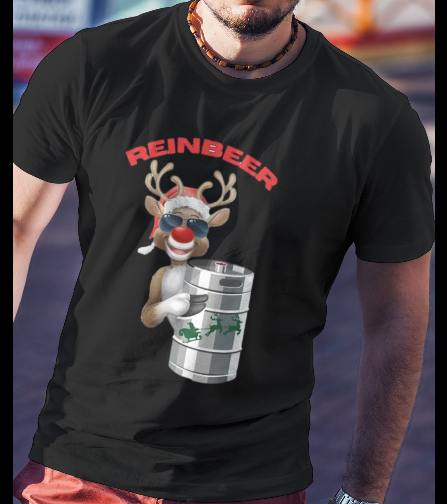 Reinbeer Reindeer Santa Funny Christmas Keg T-Shirt