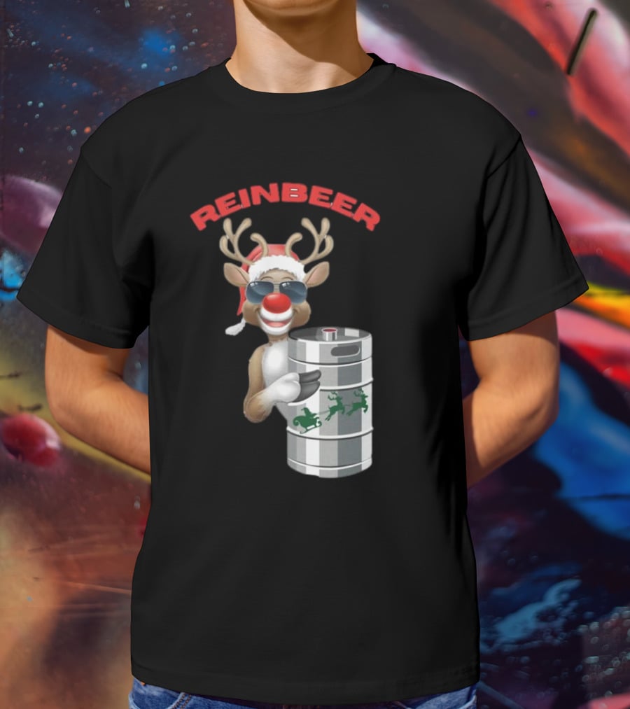 Reinbeer Reindeer Santa Funny Christmas Keg T-Shirt